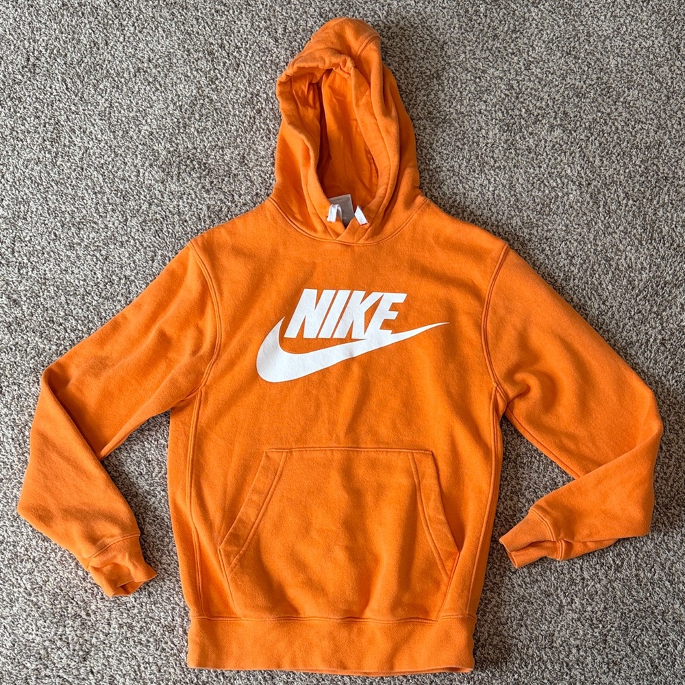 Nike Men's Bright Orange Hoodie size Small